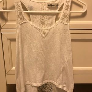 White Abercrombie Kids Lace Tank Top size:XL
